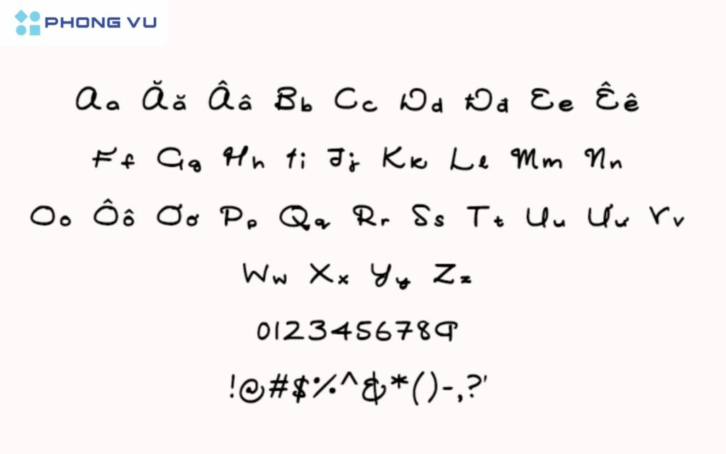 Font chữ mềm mại và duyên dáng
