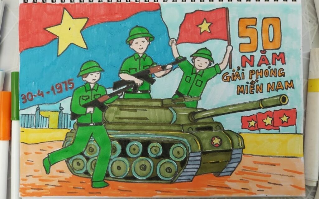 Hình chủ đề mừng 50 năm giải phóng miền Nam