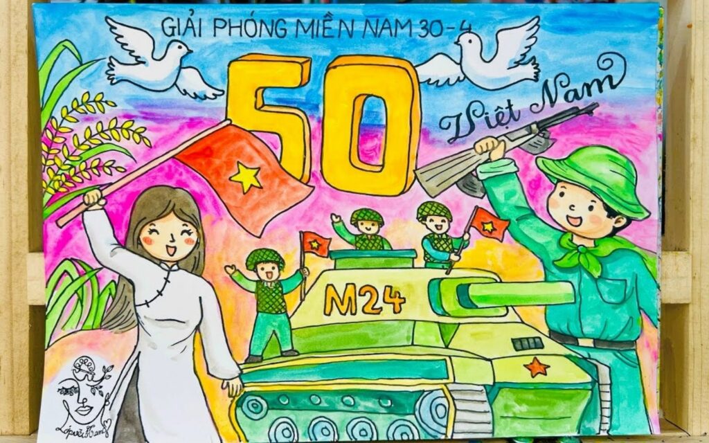 Hình chủ đề mừng 50 năm giải phóng miền Nam