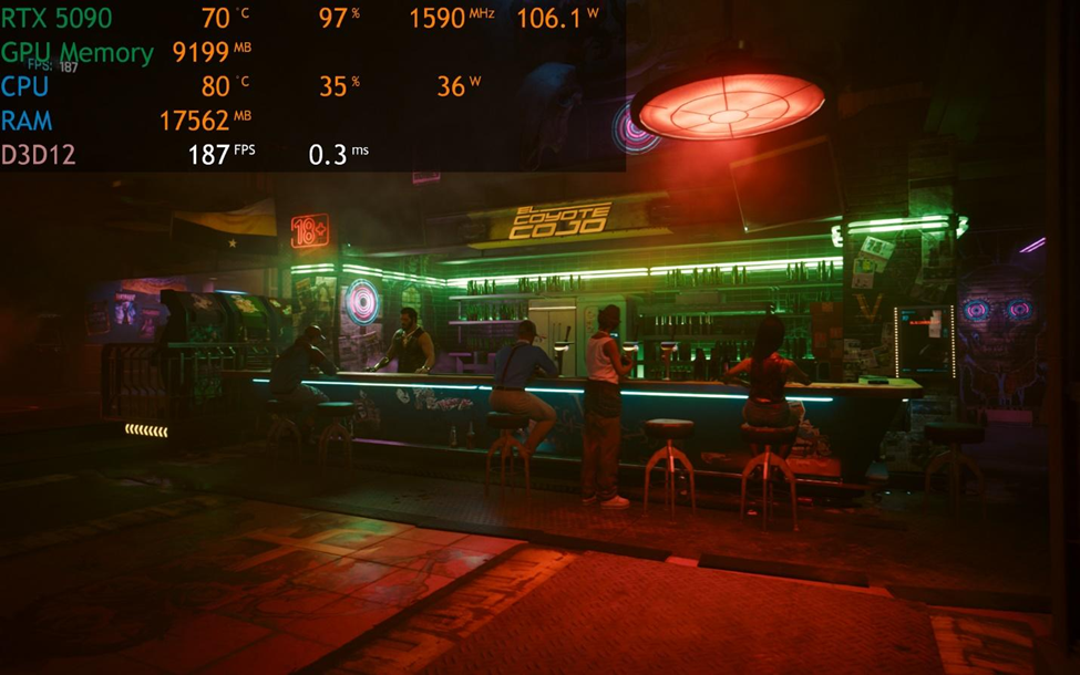 Hiệu năng của RTX 5090 còn được tăng cường bởi các công nghệ như DLSS 4 và Multi Frame Generation