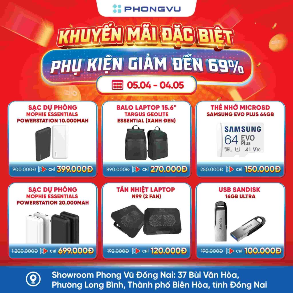 Ưu đãi phụ kiện đến 69%