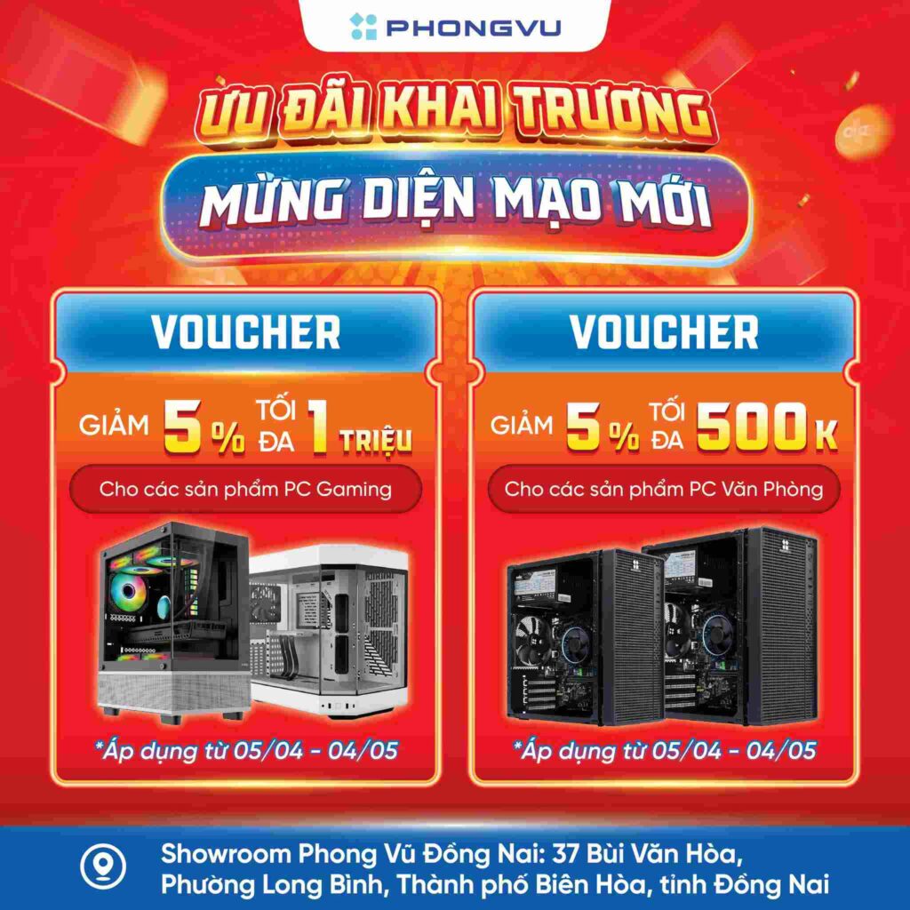 Tặng Coupon 5% (Tối Đa 1 Triệu) Cho Sản Phẩm PC