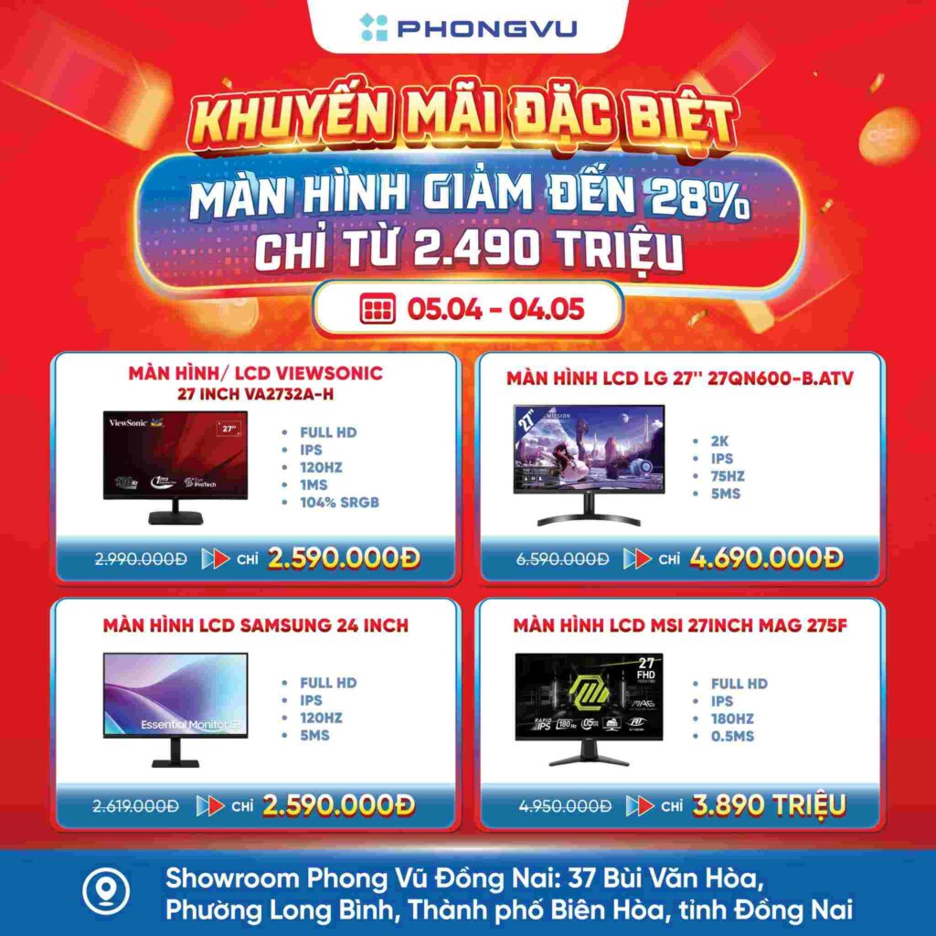 Màn hình giảm đến 28%