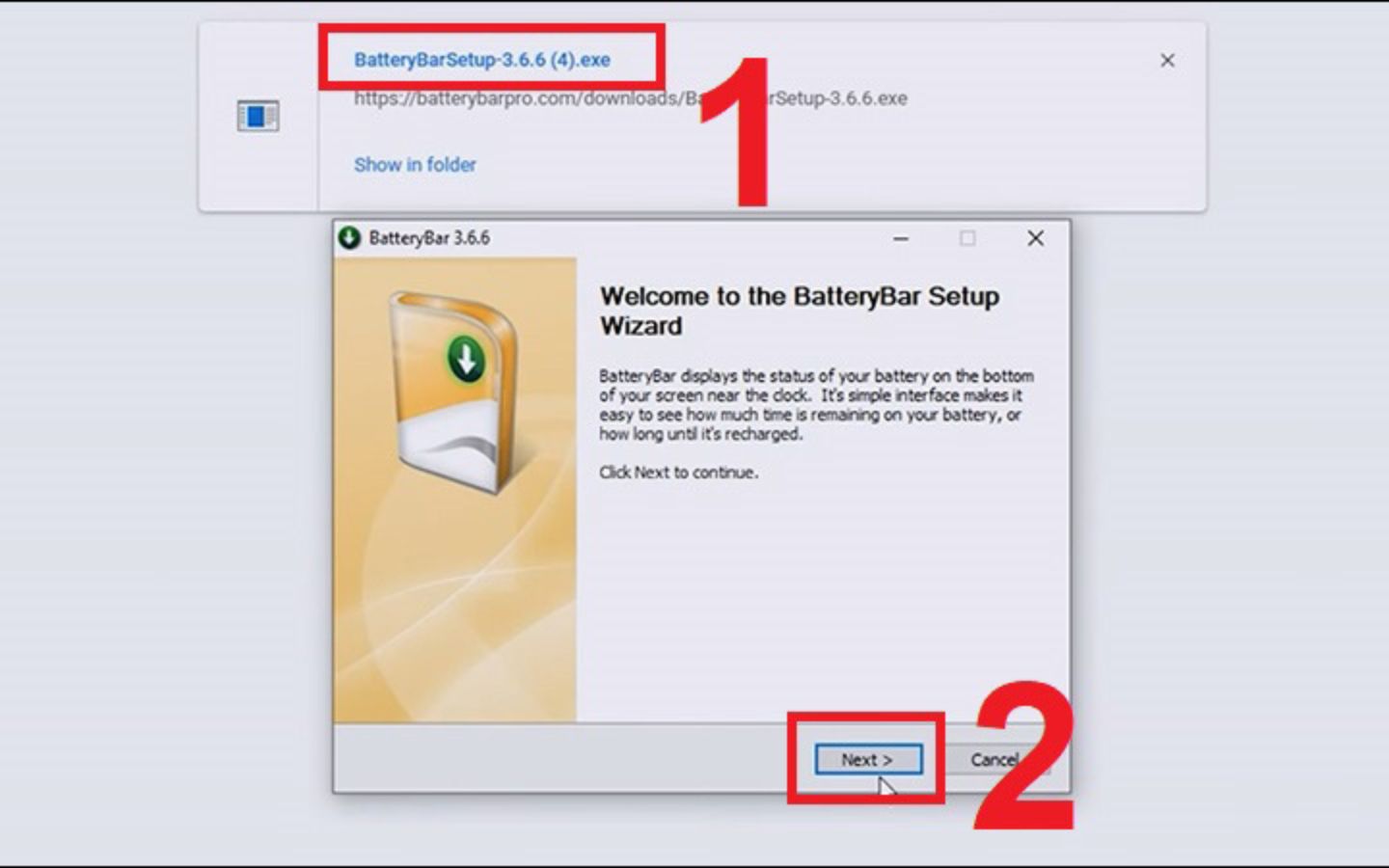 Cách kiểm tra pin laptop chuẩn xác và mẹo kéo dài tuổi thọ pin 12 Mở file cài đặt và chọn vào Next