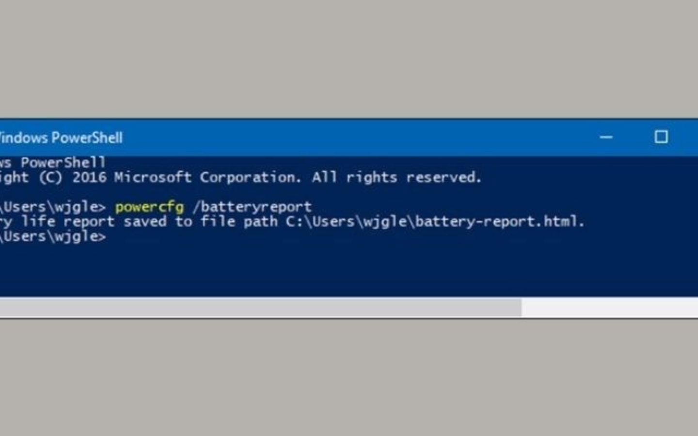 Cách kiểm tra pin laptop chuẩn xác và mẹo kéo dài tuổi thọ pin 16 Nhập powercfg /batteryreport vào màn hình hiển thị