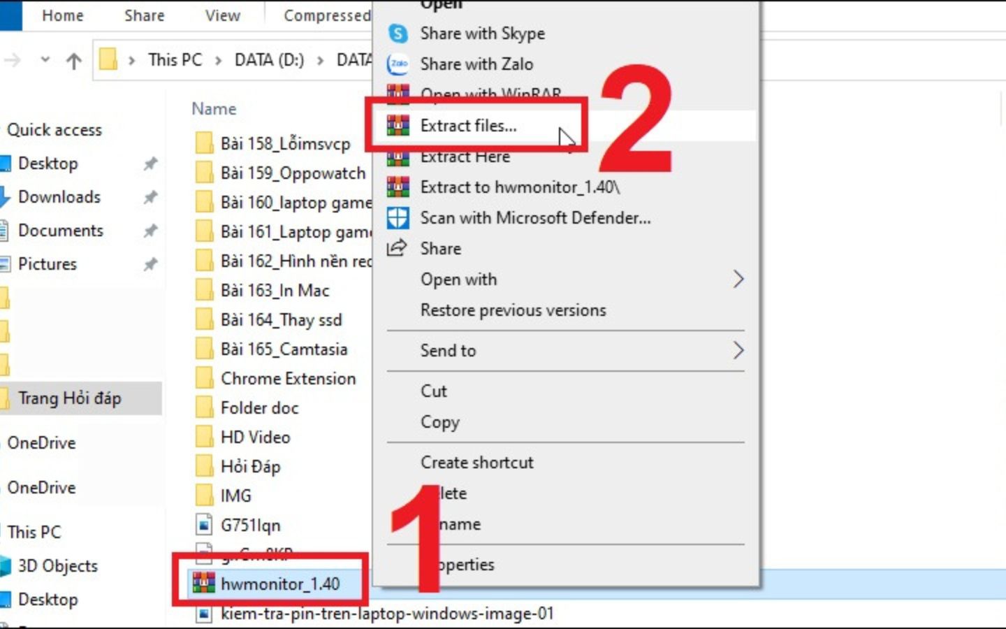 Cách kiểm tra pin laptop chuẩn xác và mẹo kéo dài tuổi thọ pin 7 Giải nén file vừa tải xuống