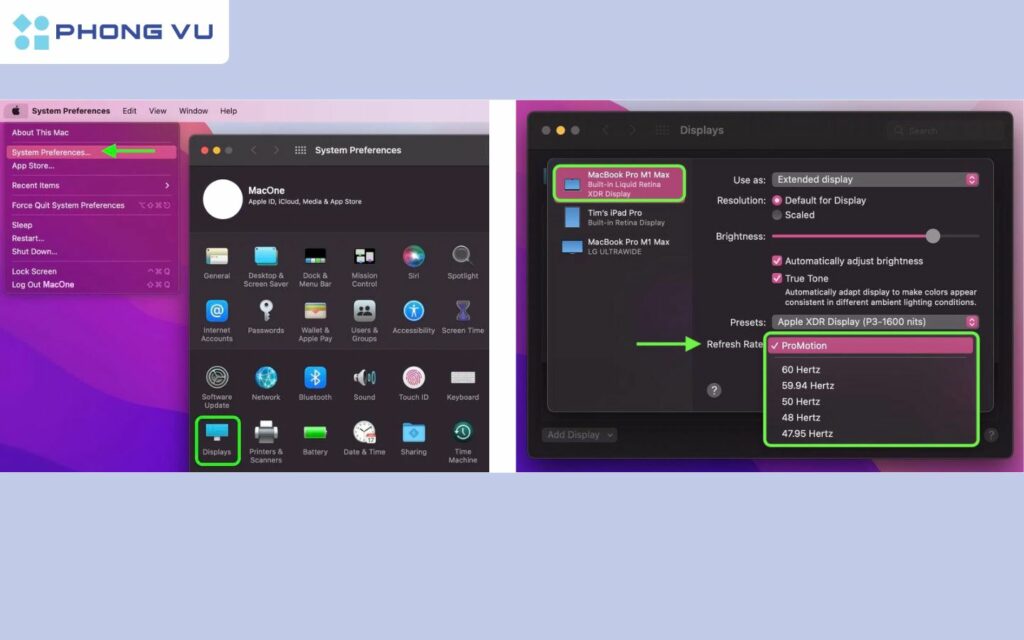 Cách kiểm tra tần số quét màn hình trên máy tính & điện thoại 7 Cách kiểm tra tần số quét trên máy tính MacOS