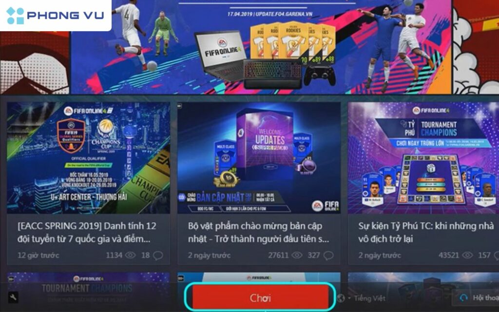 Nhấp vào Chơi để trải nghiệm game
