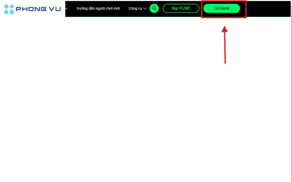 Truy cập vào trang chủ của FC Online và chọn vào phần Tải game