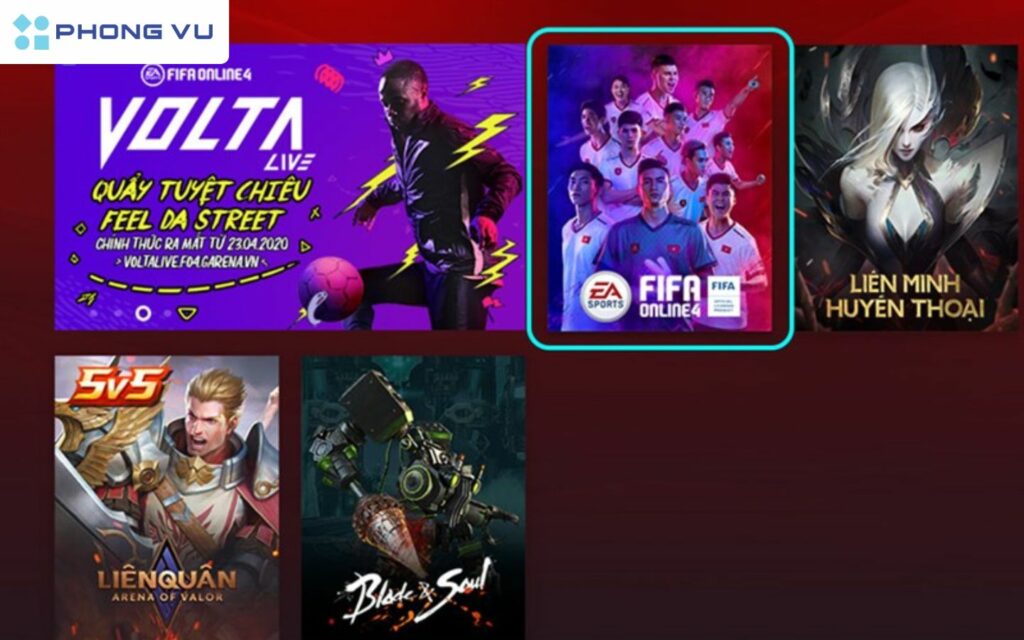 Tại giao diện chính chọn vào mục FC Online