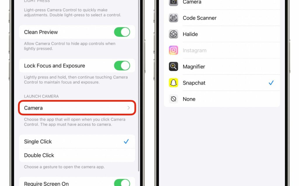 Tùy chỉnh Camera Control