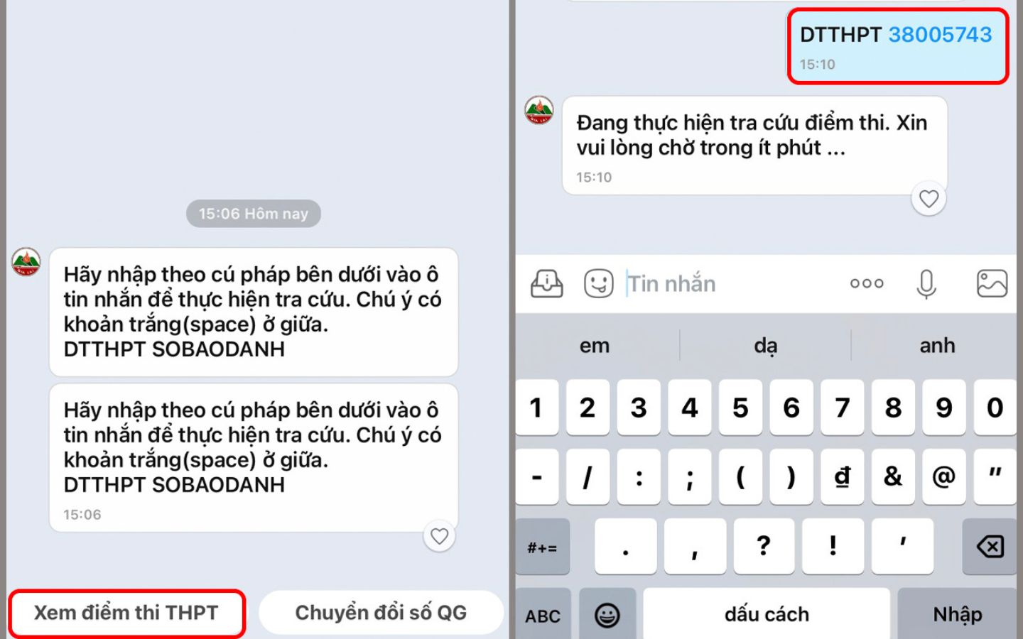 Thực hiện theo hướng dẫn để xem điểm thi của bạn (Nguồn: Internet)