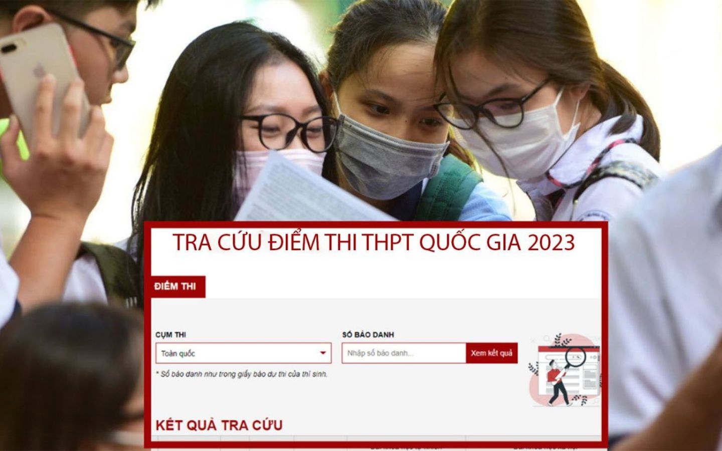 Cần điền đầy đủ và chính xác thông tin khi tra cứu điểm thi