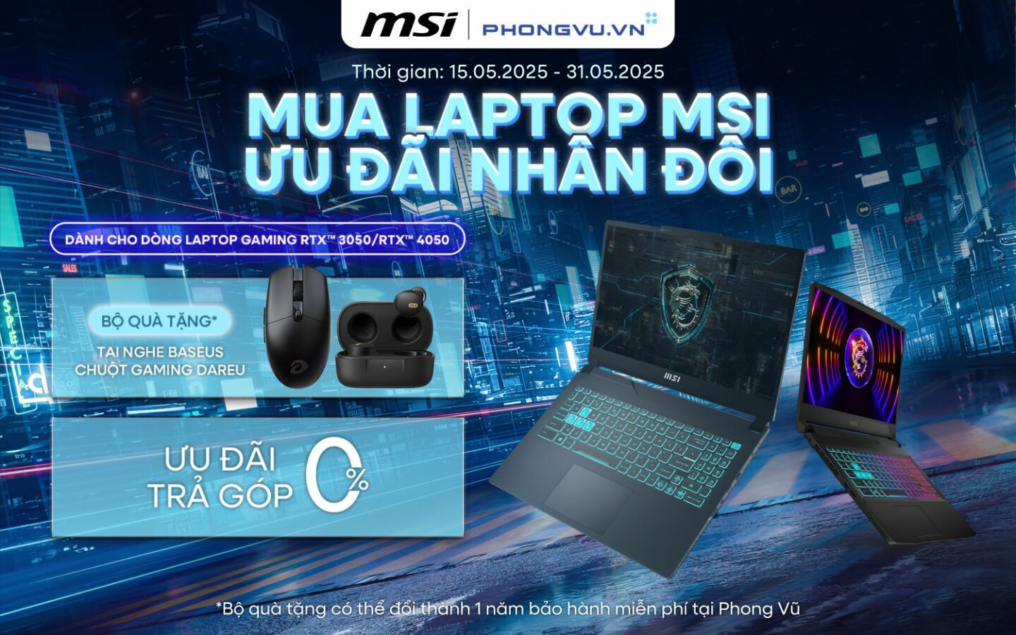 Ưu Đãi Khủng Từ Phong Vũ: Nhận Bộ Quà Tặng Khi Mua Laptop MSI Tháng 5/2025