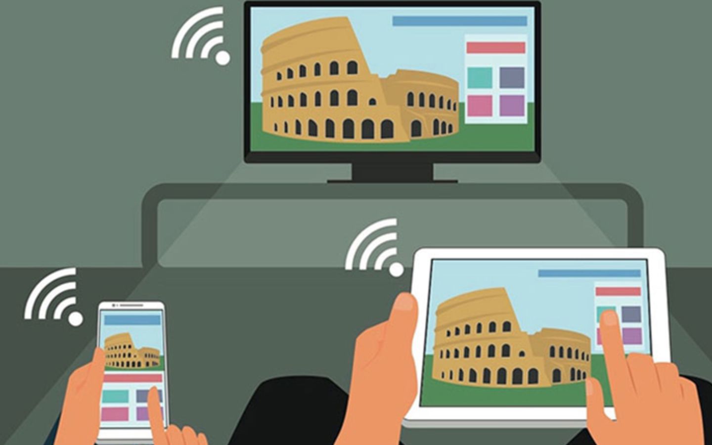 Cách kết nối máy tính với tivi qua HDMI, VGA, Wi-Fi cực dễ 6 Wi-Fi lý tưởng cho smart tivi và laptop hiện đại, sử dụng Miracast hoặc Chromecast. (Nguồn: Internet)