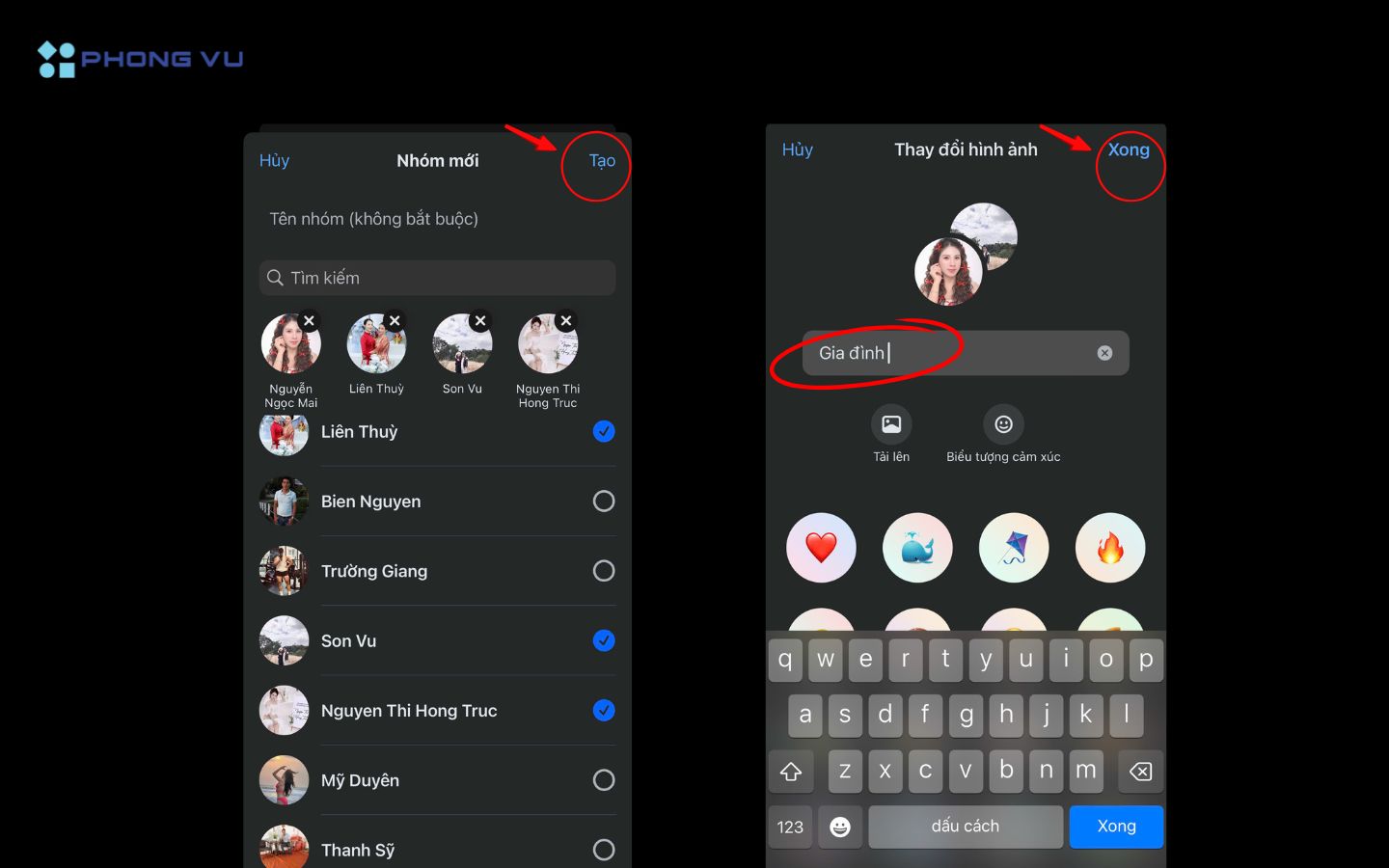 Làm theo các bước hướng dẫn để tạo nhóm