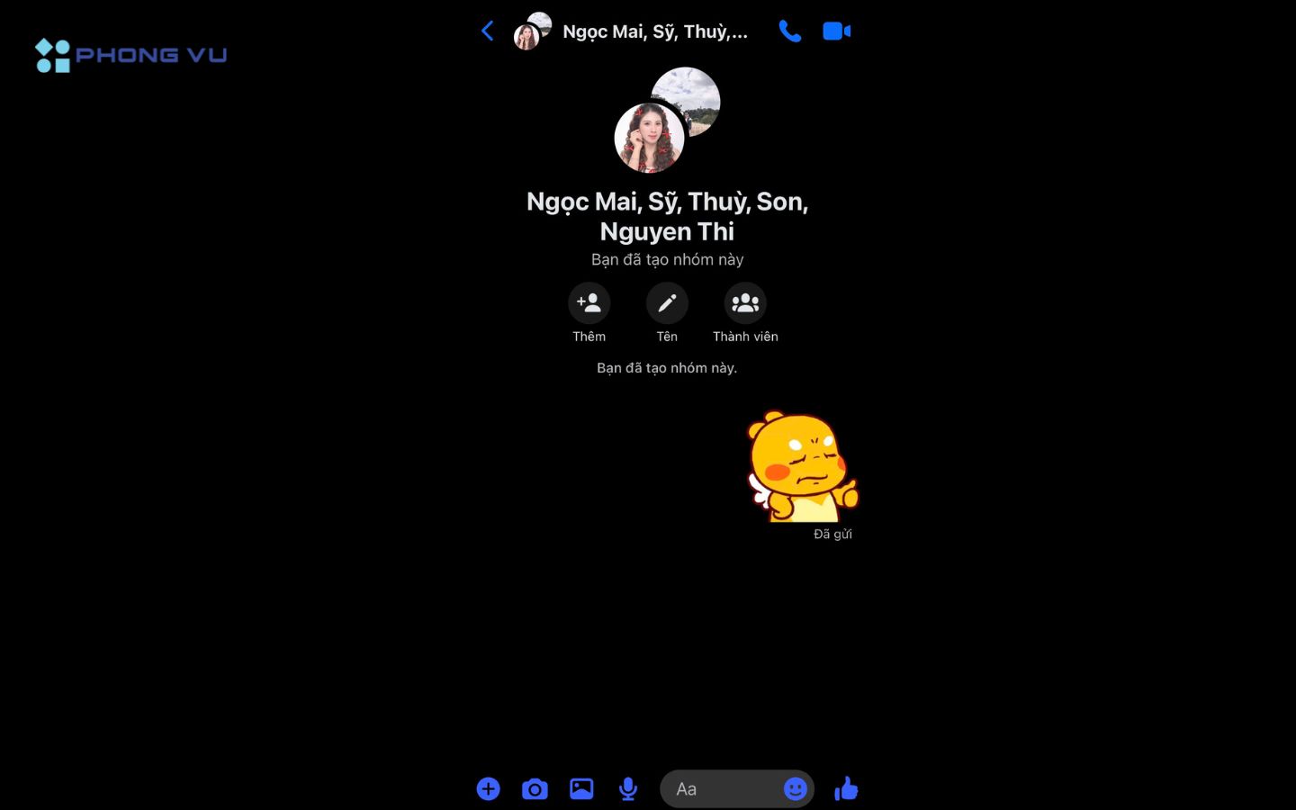 Gửi tin nhắn sau khi hoàn tất việc tạo nhóm