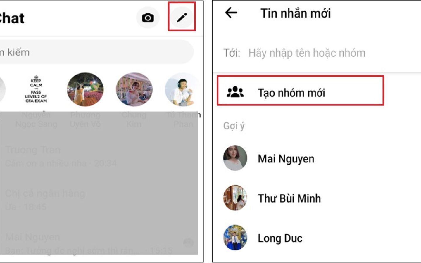 Chọn tạo nhóm mới (Nguồn: Internet)