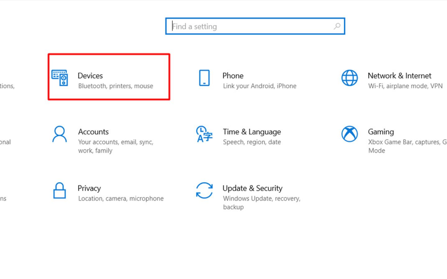 Chọn Devices và nhấp vào Mouse (Nguồn: Internet)