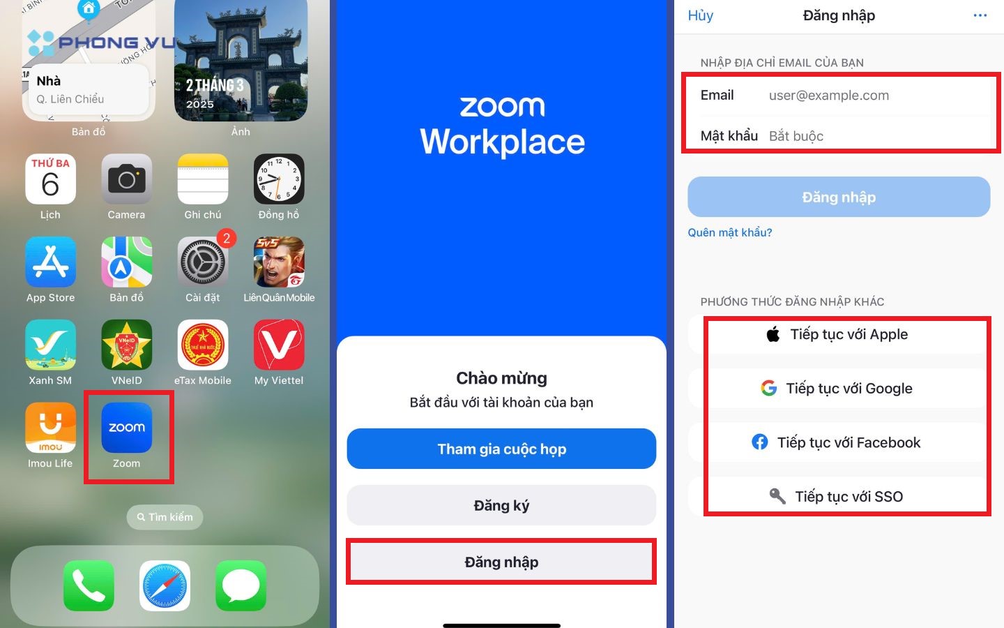 Đăng nhập Zoom trên điện thoại