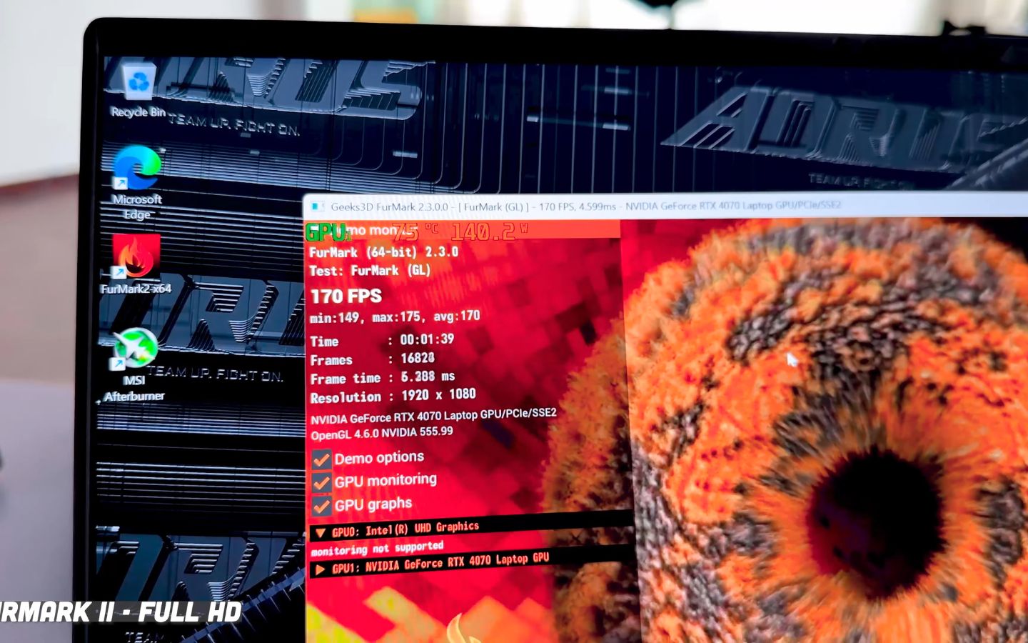 Kết quả benchmark FurMark Full HD