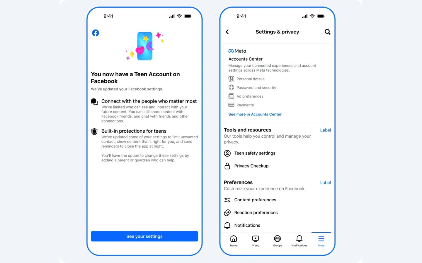 Meta ứng dụng AI để phát hiện người dùng mạng xã hội khai man tuổi 6 Vào Settings > Privacy > Teen Account trên Instagram, bật giới hạn nội dung và thời gian. (Nguồn: Internet)