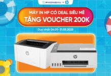 Giảm ngay đến 200K khi mua máy in HP tại Phong Vũ trên toàn quốc