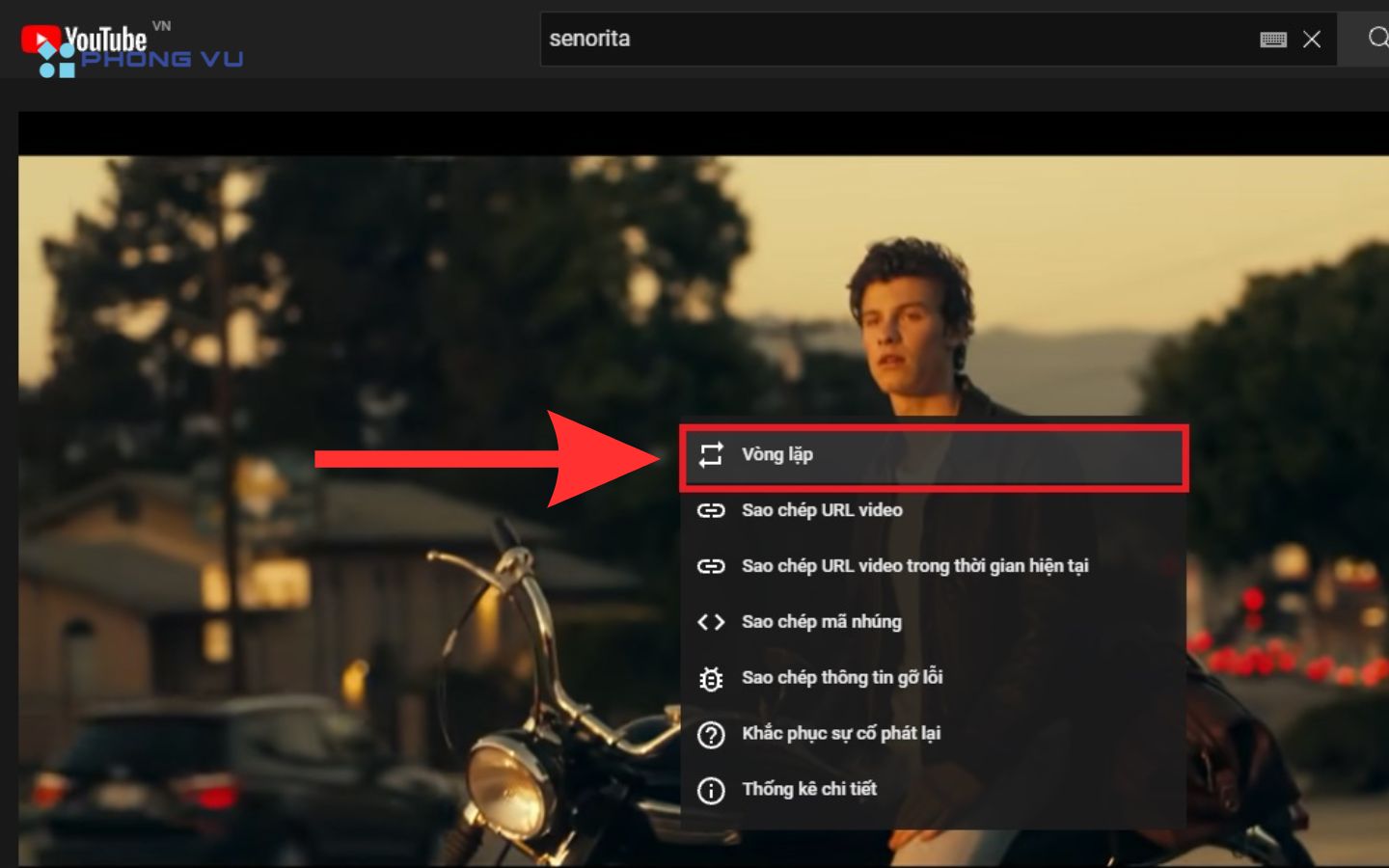 Nhấn chuột phải Chọn Vòng lặp
