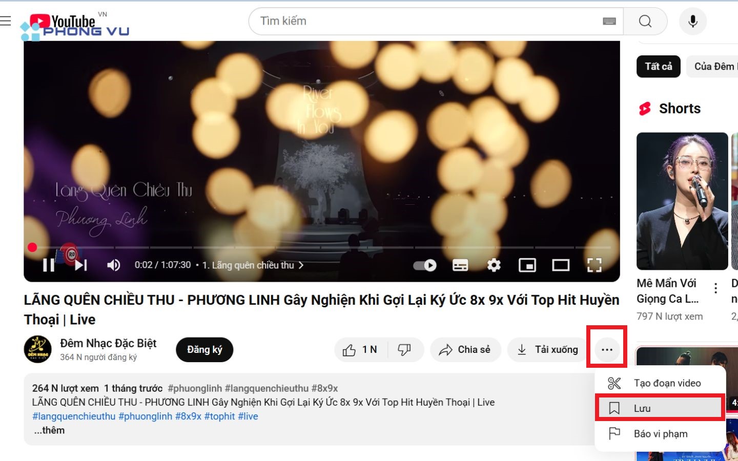 Chọn biểu tượng Lưu