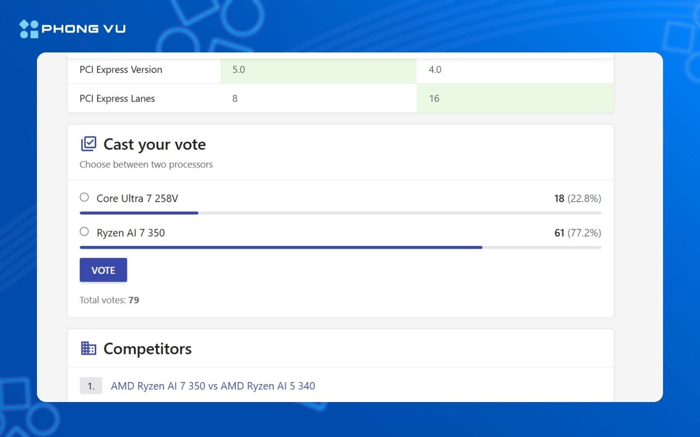 So sánh Intel Core Ultra 7 258V và AMD Ryzen AI 7 350 chi tiết 7 Lựa chọn của người dùng trên trang NANOREVIEW.NET