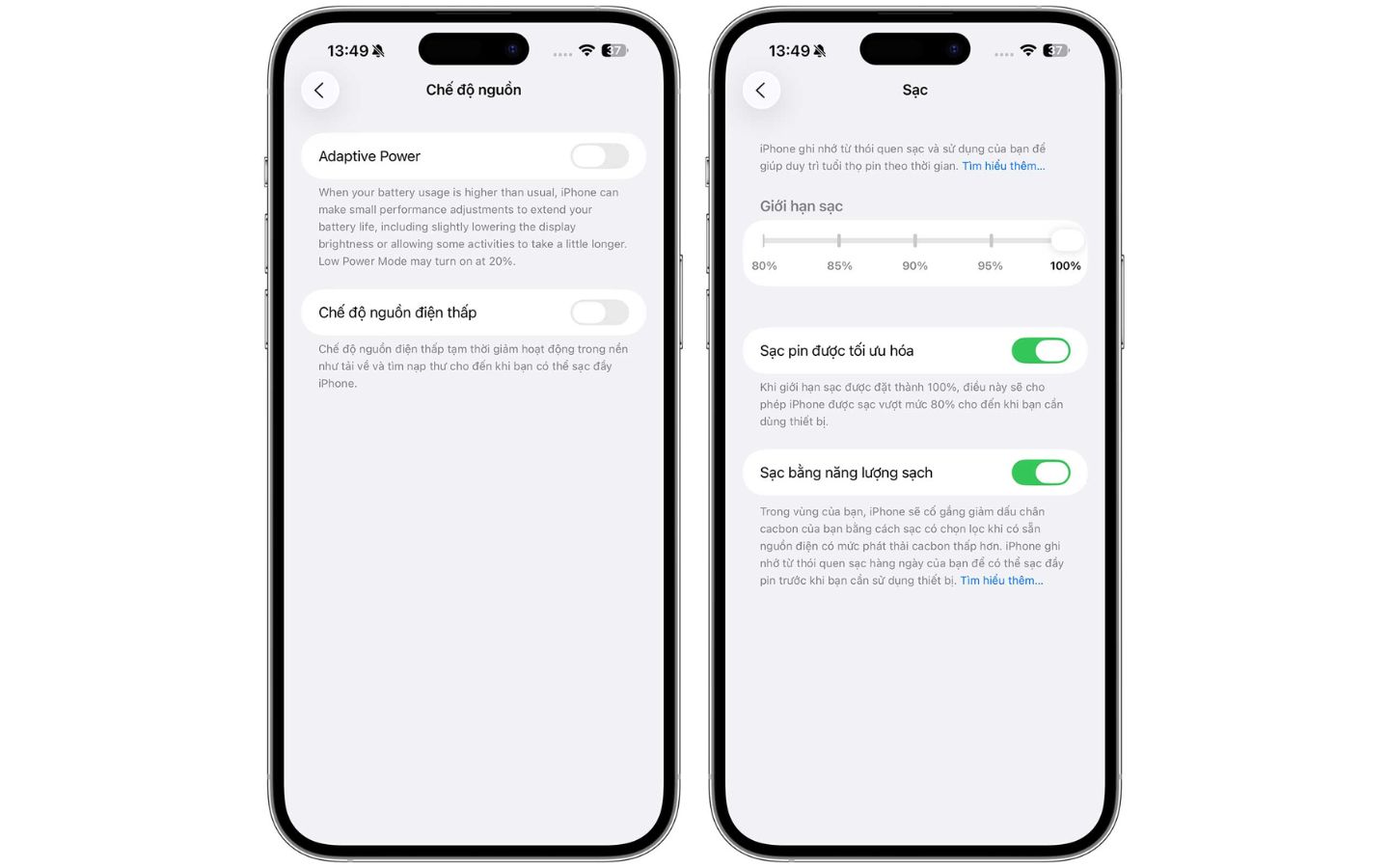Cách bật tính năng Adaptive Power