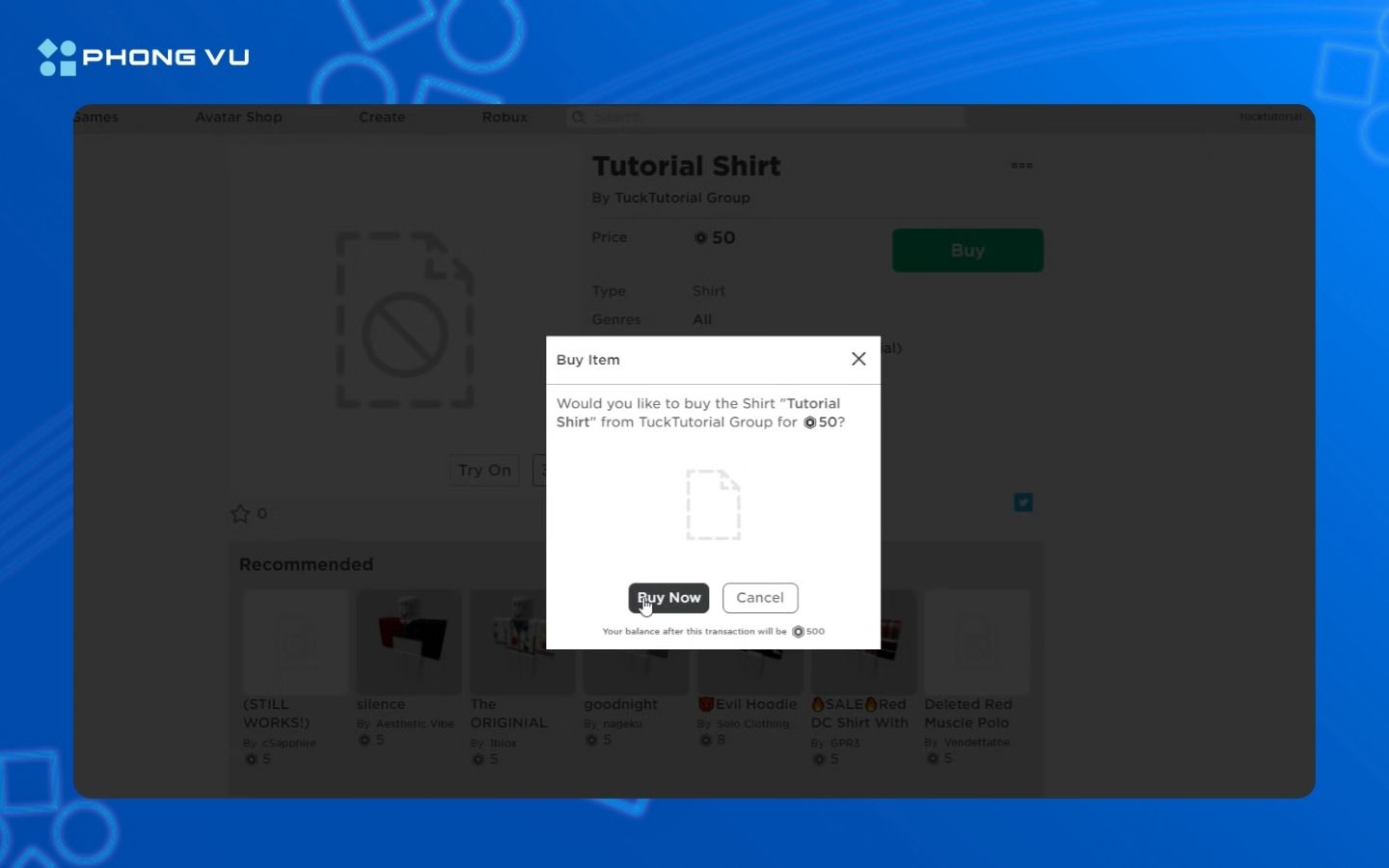 các bước hướng dẫn gửi Robux cho người khác
