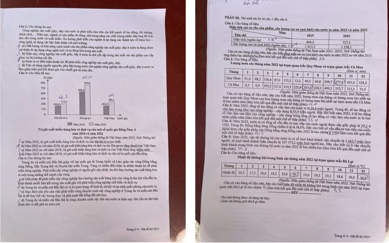 Đề thi môn Địa lý THPT 2025 mã 0925 trang 3 - 4
