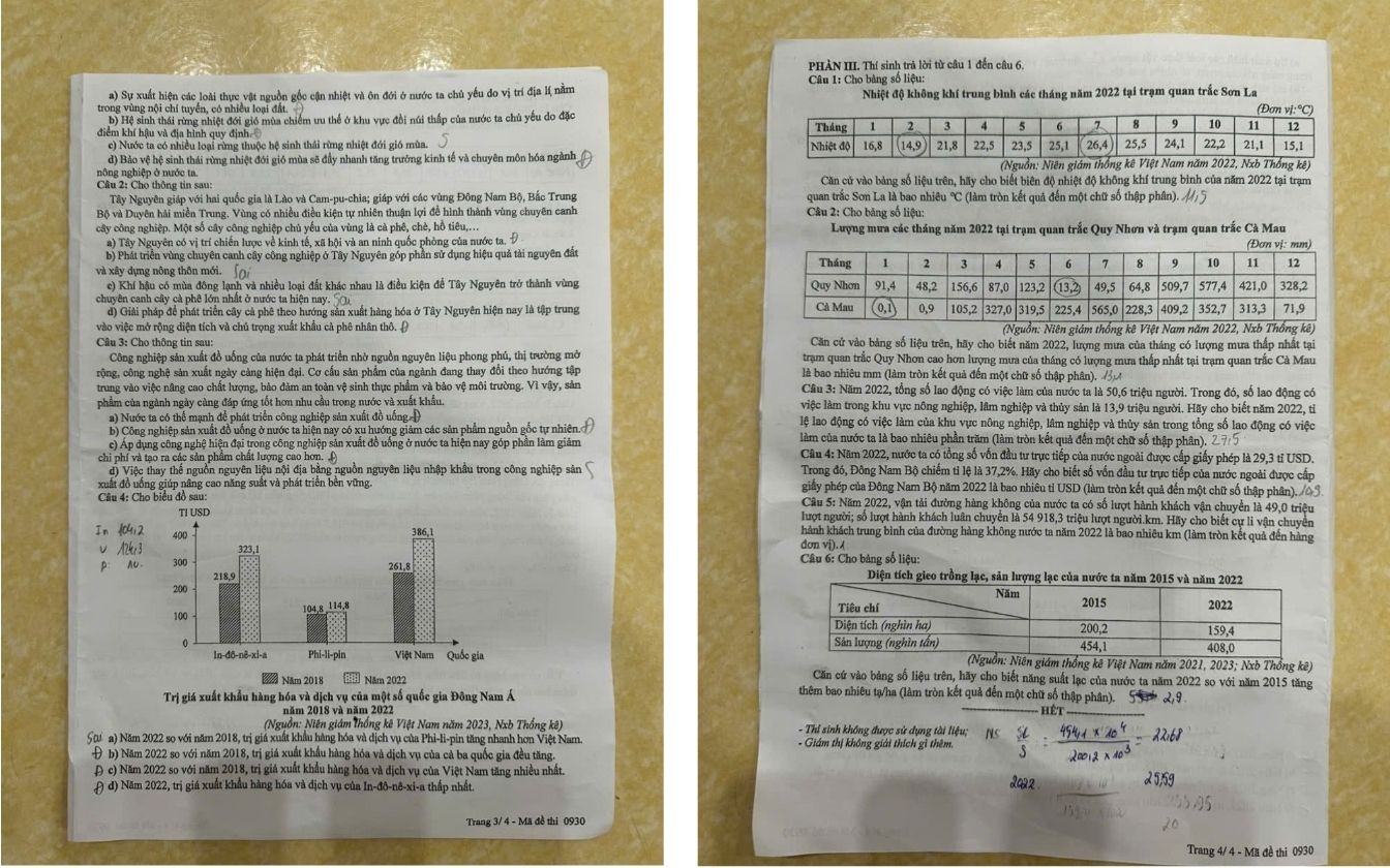 Đề thi môn Địa lý THPT 2025 mã 0930 trang 3 - 4