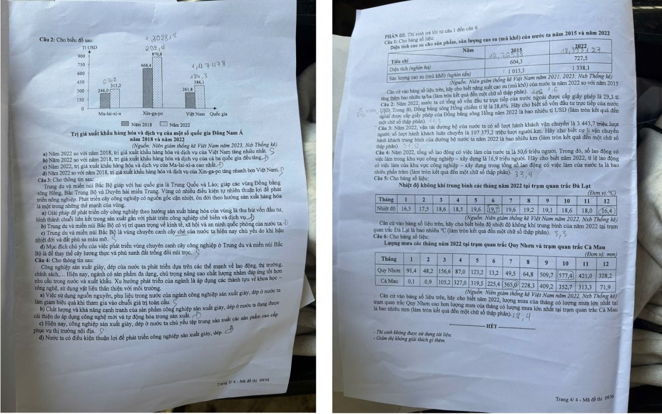 Đề thi môn Địa lý THPT 2025 mã 0936 trang 3 - 4