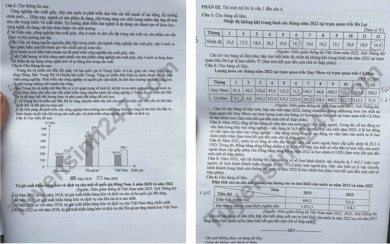 Đề thi môn Địa lý THPT 2025 mã 0903 trang 3 - 4