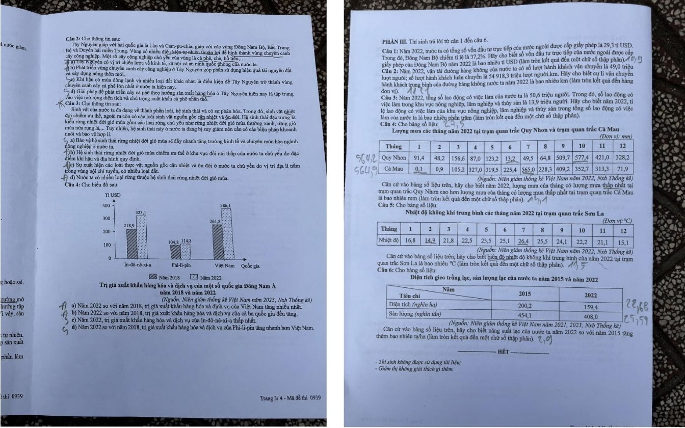 Đề thi môn Địa lý THPT 2025 mã 0939 trang 3 - 4