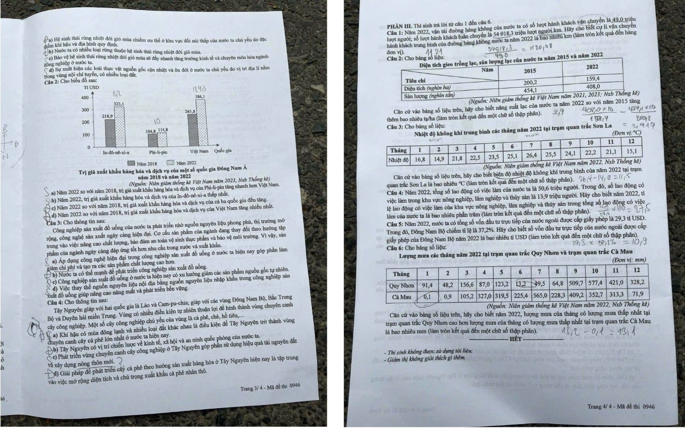 Đề thi môn Địa lý THPT 2025 mã 0946 trang 3 - 4