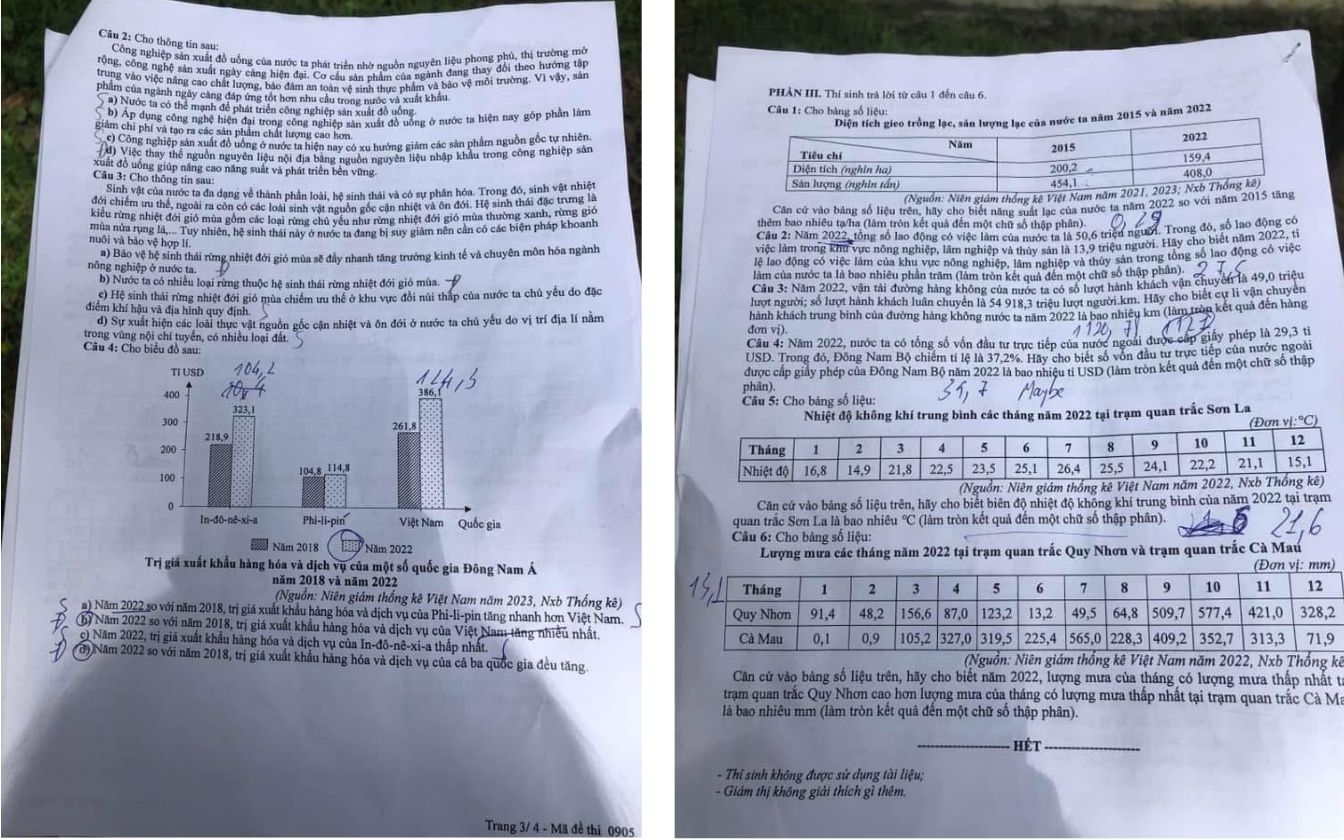 Đề thi môn Địa lý THPT 2025 mã 0905 trang 3 - 4