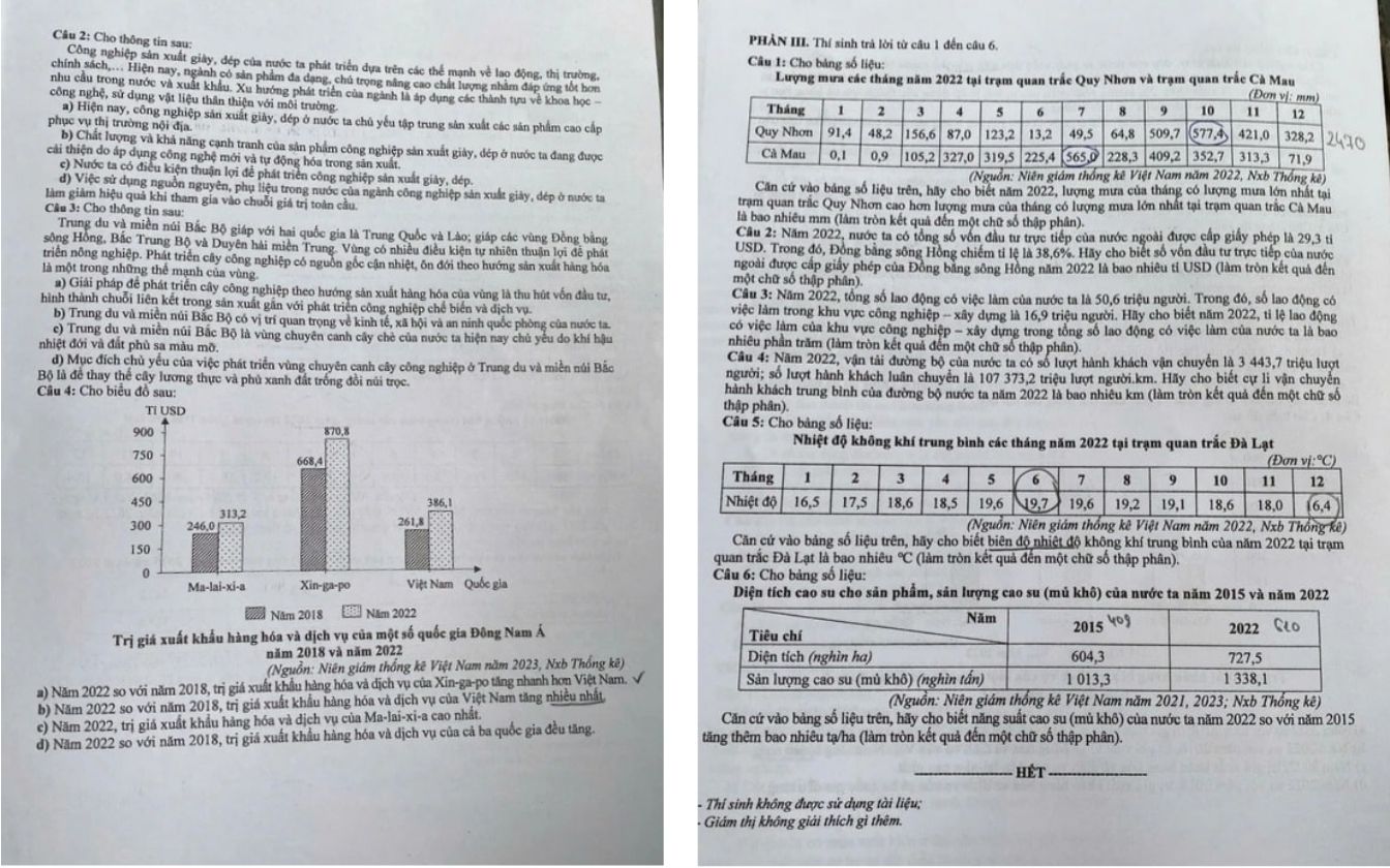 Đề thi môn Địa lý THPT 2025 mã 0907 trang 3 - 4