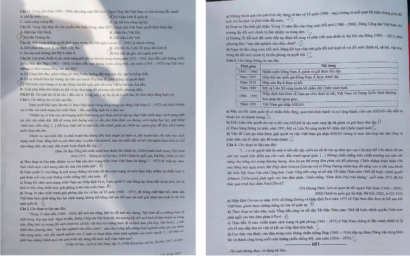 Đề thi môn Lịch sử THPT 2025 mã 0827 trang 3 - 4