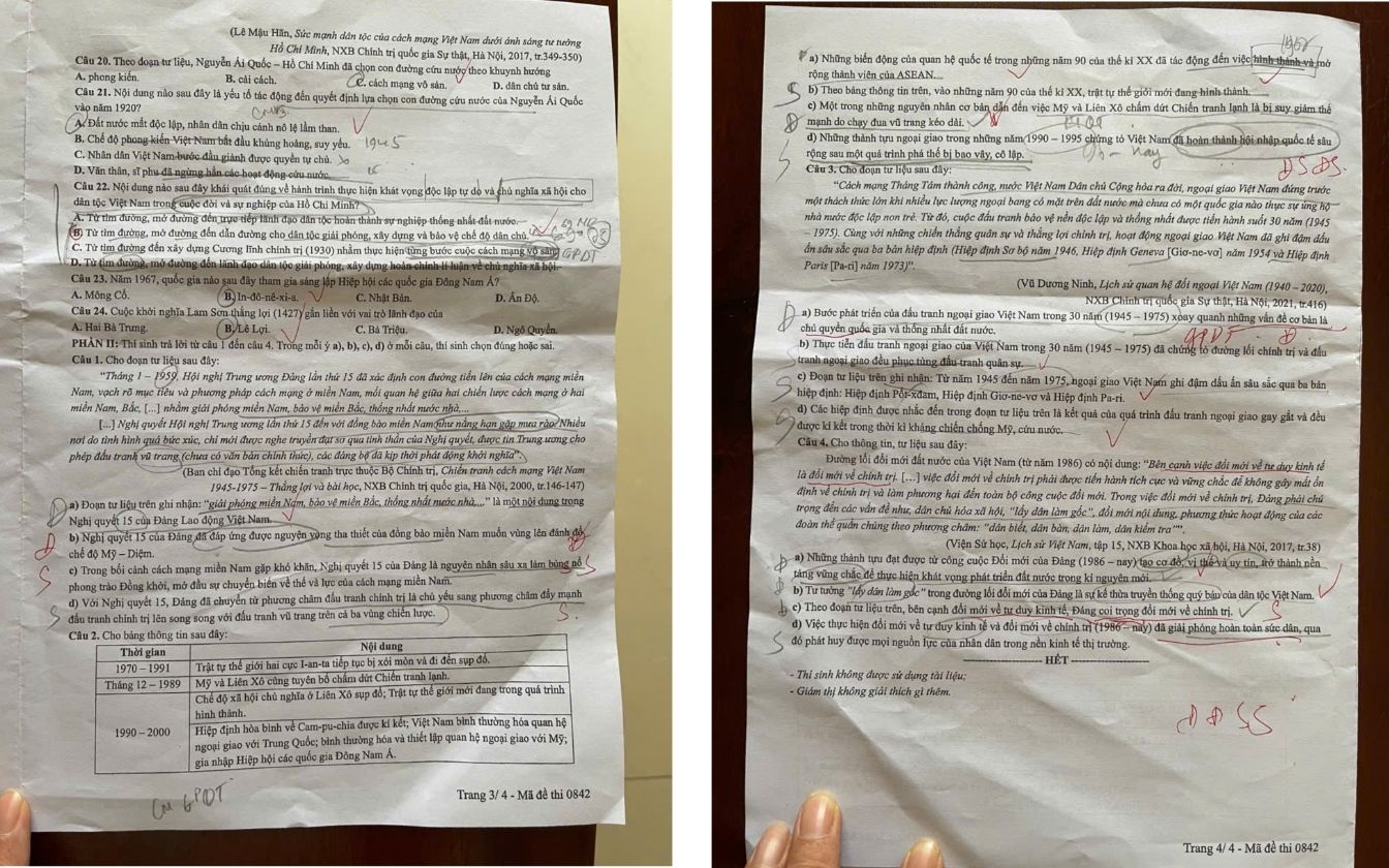  Đề thi môn Lịch sử THPT 2025 mã 0842 trang 3 - 4