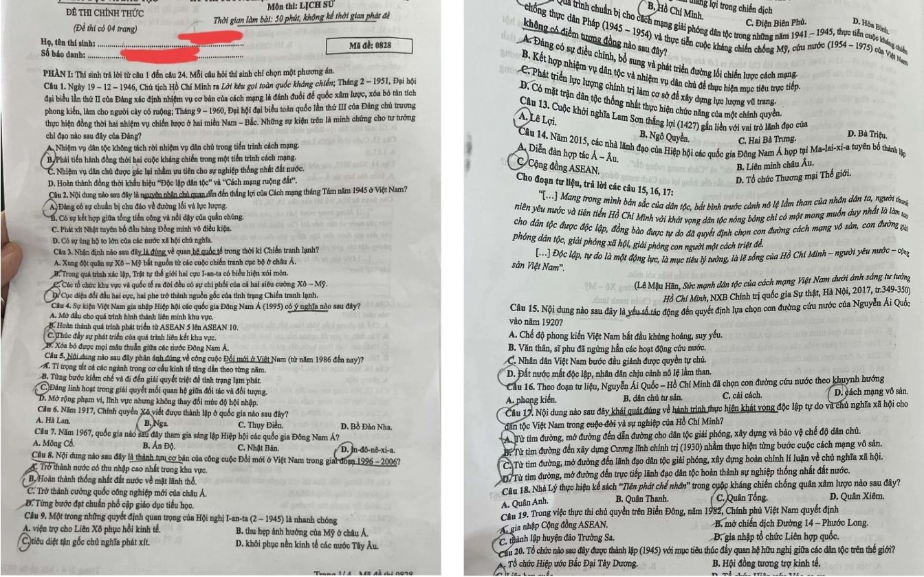 Đề thi môn Lịch sử THPT 2025 mã 0816 trang 1 - 2