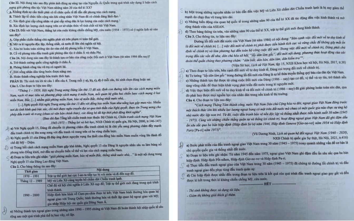 Đề thi môn Lịch sử THPT 2025 mã 0805 trang 3 - 4