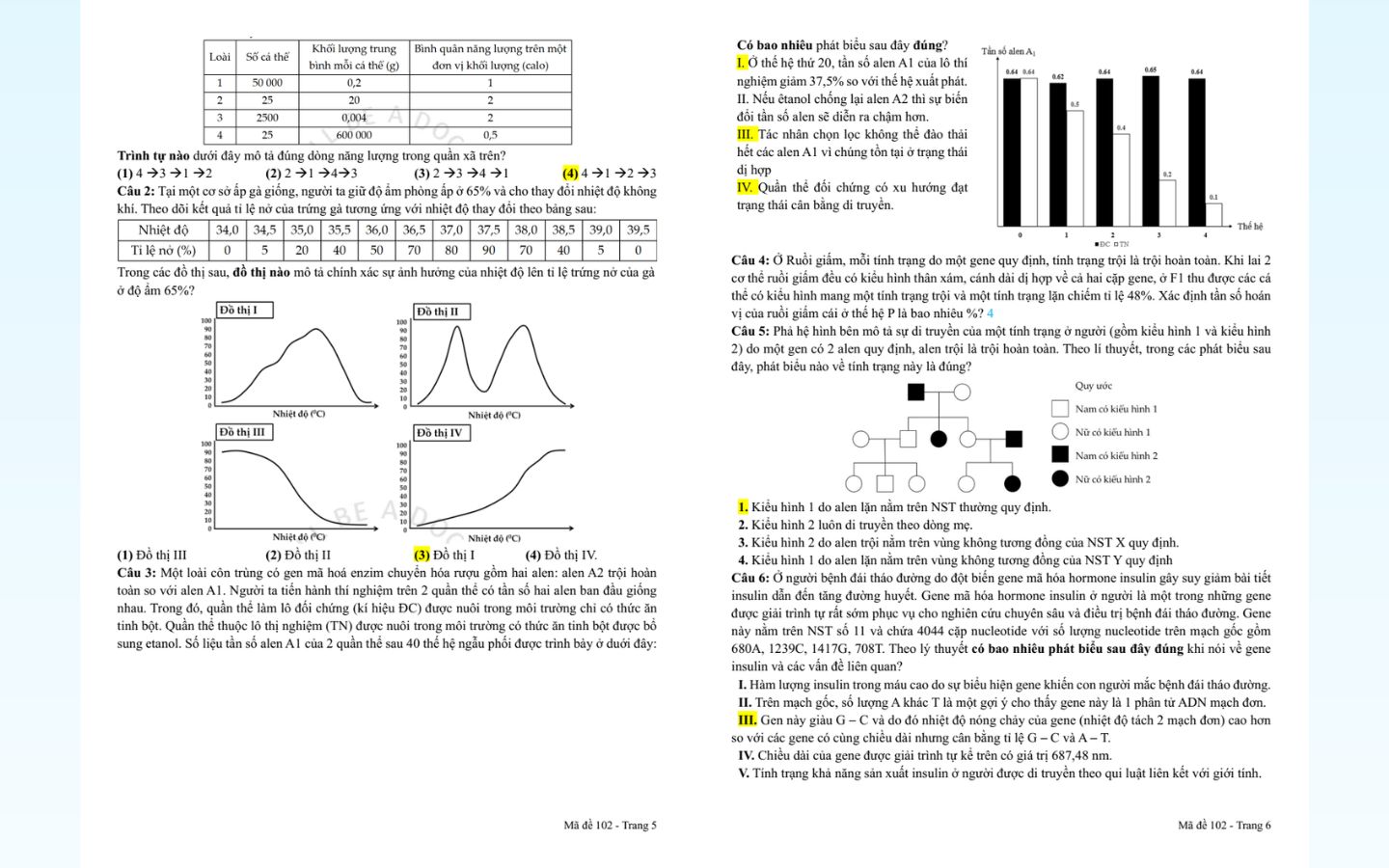 Trọn bộ đề thi thử tốt nghiệp THPT 2025 môn Sinh học có đáp án 13 Tham khảo đề thi thử tốt nghiệp THPT 2025 môn sinh học trường THPT tỉnh Bình Phước có đáp án