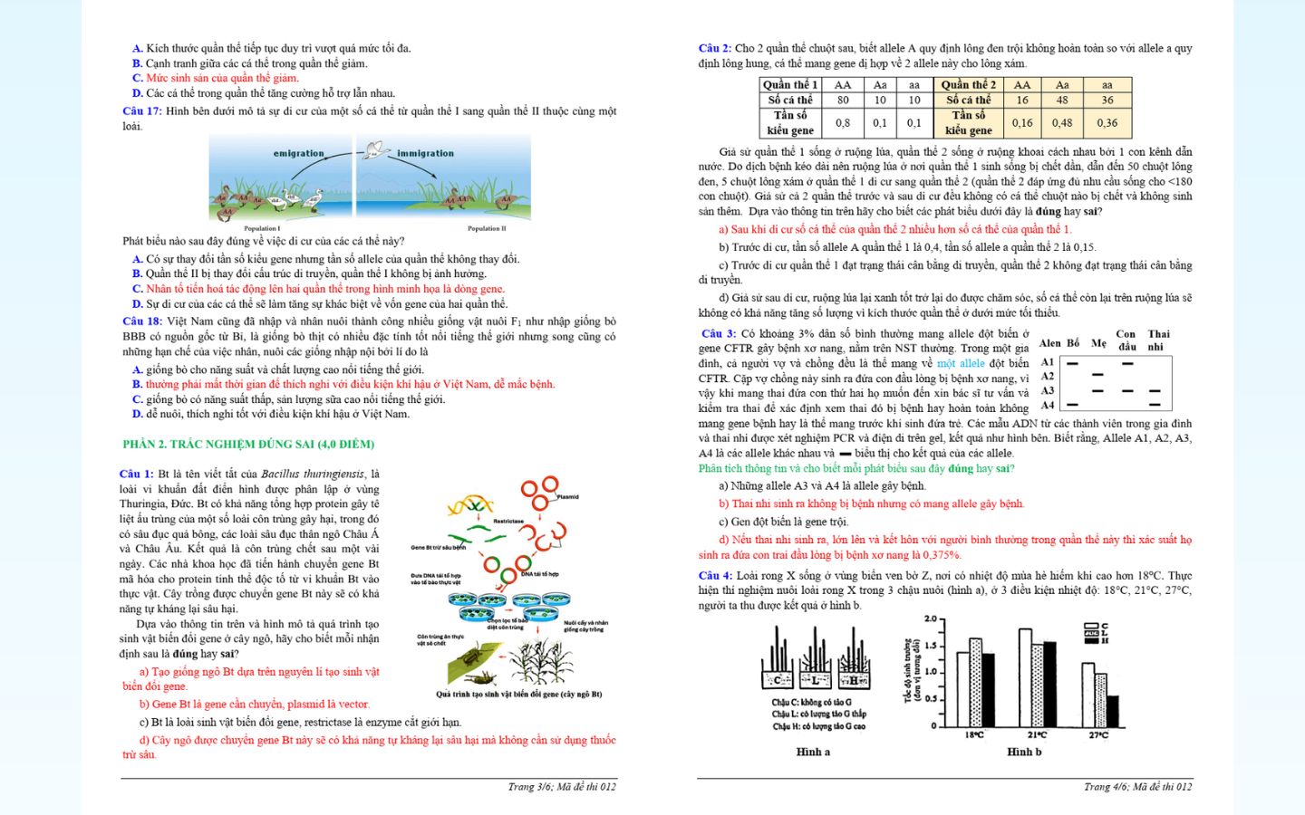 Trọn bộ đề thi thử tốt nghiệp THPT 2025 môn Sinh học có đáp án 17 Tham khảo đề thi thử tốt nghiệp THPT 2025 môn sinh học trường chuyên Lê Quý Đôn