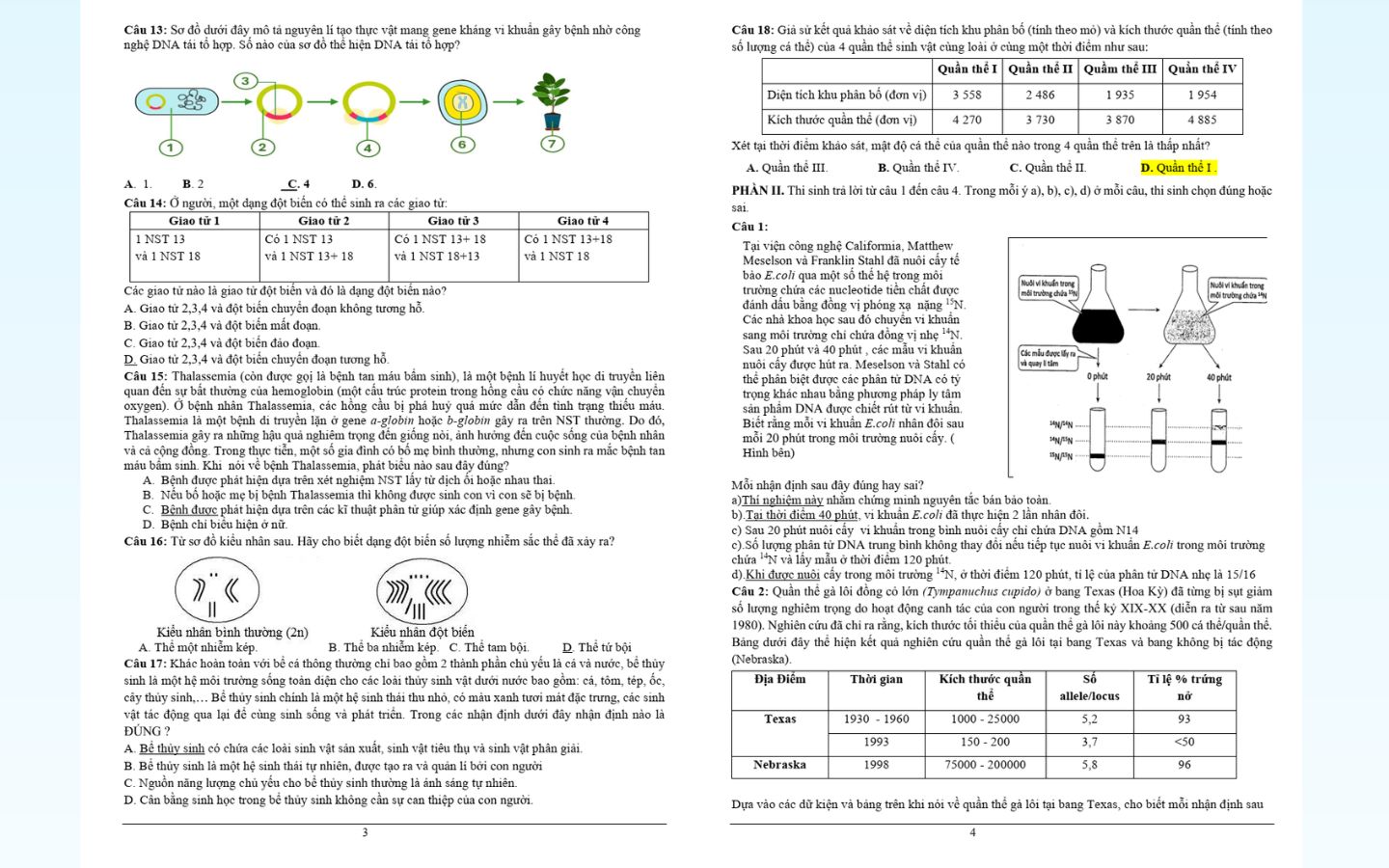Trọn bộ đề thi thử tốt nghiệp THPT 2025 môn Sinh học có đáp án 20 Tham khảo đề thi thử tốt nghiệp THPT 2025 môn sinh học trường THPT Vũ Văn Hiếu (Nam Định)