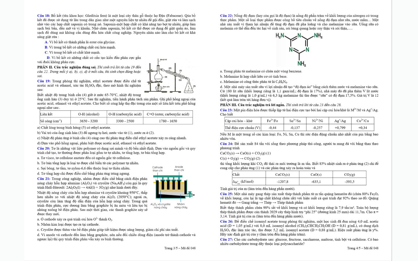 Đề thi thử tốt nghiệp THPT 2025 môn Hóa tỉnh Hải Dương trang 3 và 4