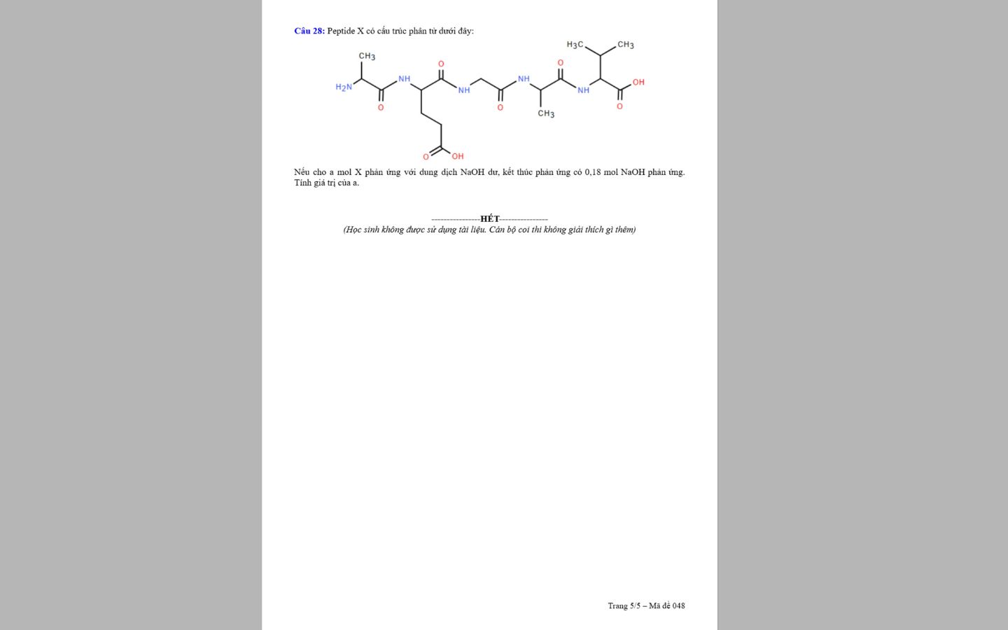 Đề thi thử tốt nghiệp THPT 2025 môn Hóa tỉnh Hải Dương trang 5