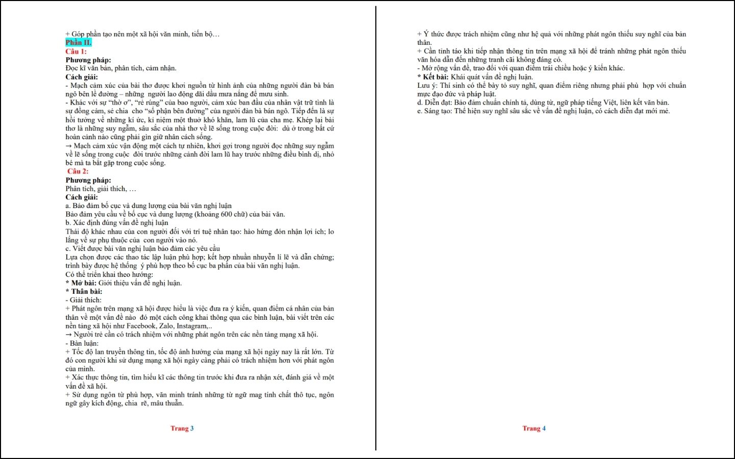 Đề thi thử THPT 2025 môn Ngữ văn - Sở GD&ĐT Ninh Bình - Trang 3-4